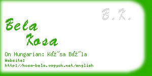 bela kosa business card